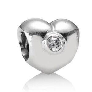 Pandora Clear CZ Puffy Heart Bead Retired Charm